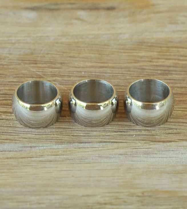 3 x Stainless Steel Band Beads